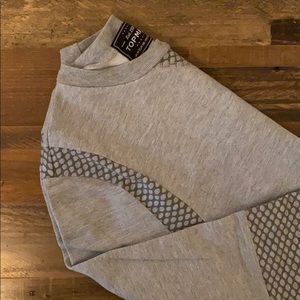 TOPMAN MEDIUM GRAY GRAPHIC CREWNECK SWEATSHIRT